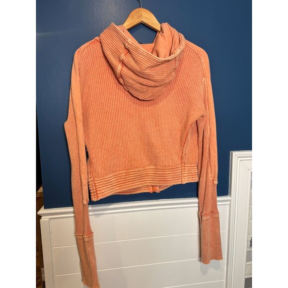 Free People Rogers Cardi Jacket Waffle Knit Hooded XS - Picture 4 of 4